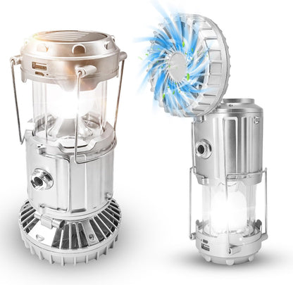 6 in 1 Portable Outdoor Led Camping Lantern with Fan