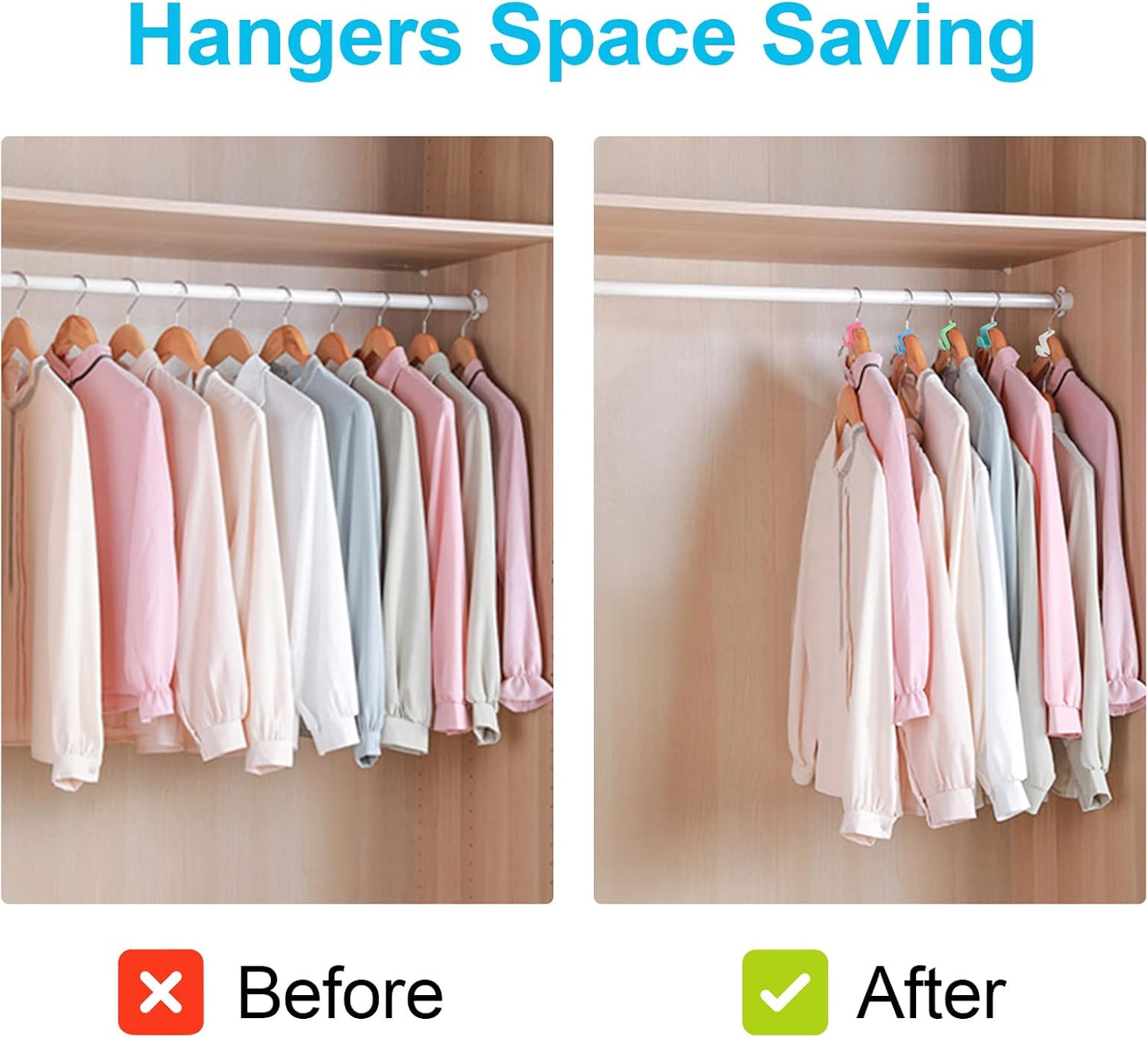 Space-Saving Hanger Connector Hooks – 100 Pack