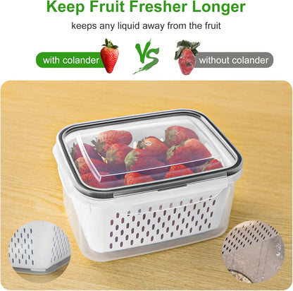 3 Sets Large Fruit Containers for Fridge