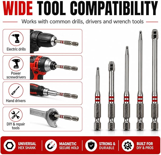 6-Piece Pagoda Hex Screwdriver Bit Set