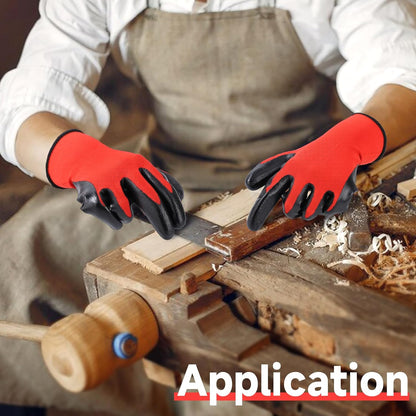 10 Pairs Nitrile Coated Safety Work Gloves