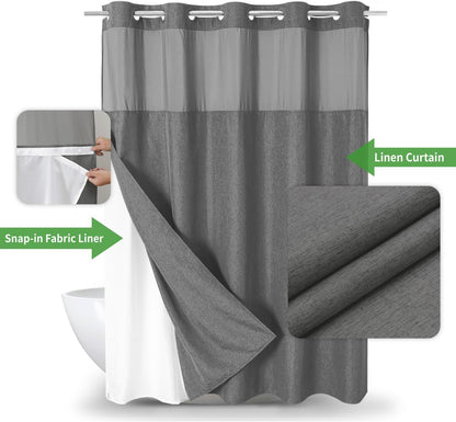 Double Layer Waterproof Shower Curtain 71" × 81"