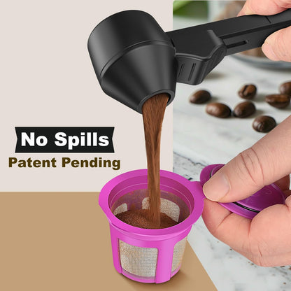 Coffee Scoop with Funnel – 2 Tbsp Measuring Spoon for Reusable K Cups