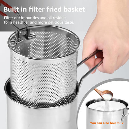 5-Piece Stainless Steel Mini Deep Fryer Set