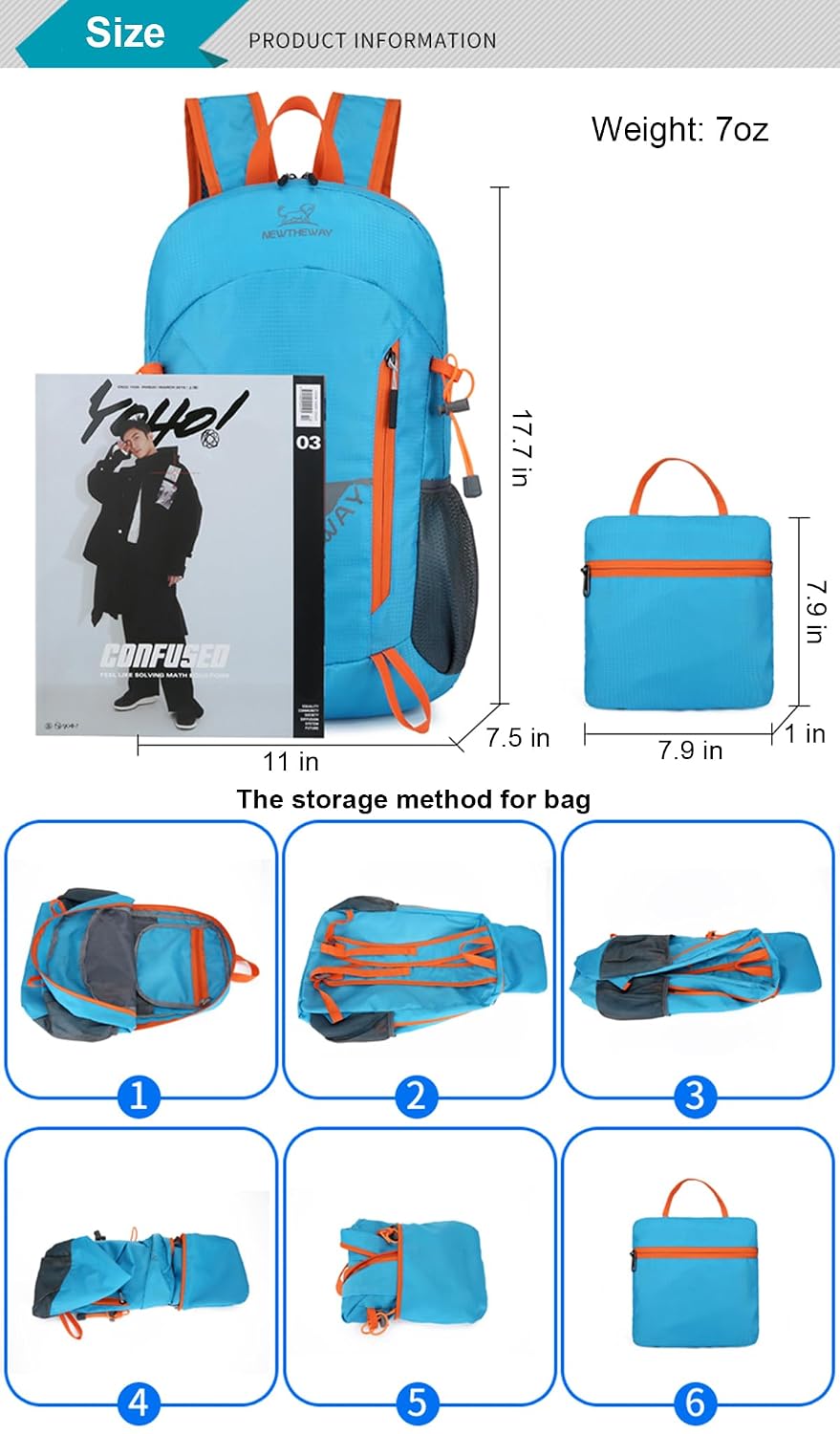 20L Foldable Lightweight Hiking Backpack for Travel and Day Trips – image 6