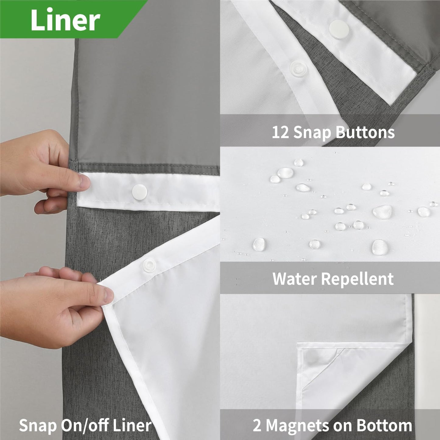Double Layer Waterproof Shower Curtain 71" × 81"