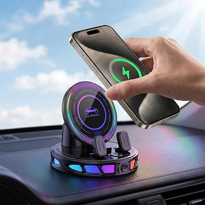 RGB Wireless Car Charger Mount, Dashboard Phone Holder