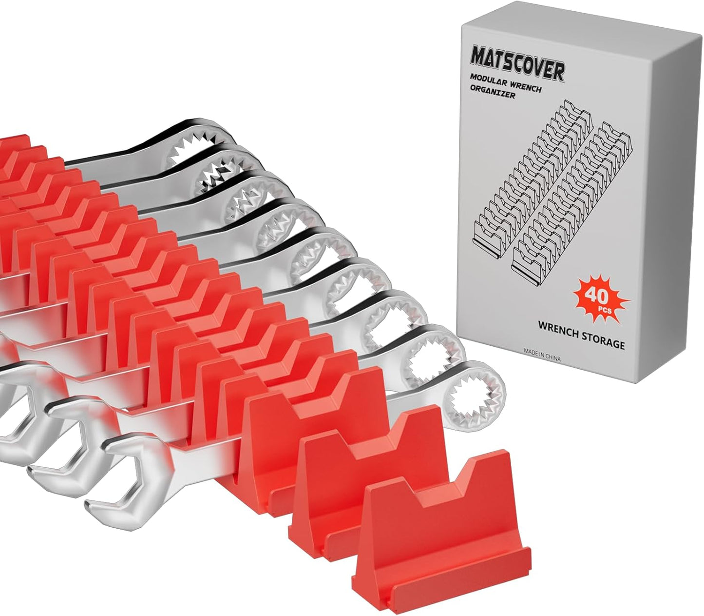 40PCS Modular Wrench Organizer Wrench Holder