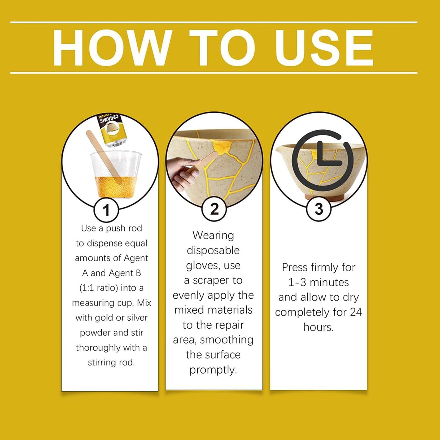 Gold Ceramic Repair Kit for Glass, Porcelain & Figurines
