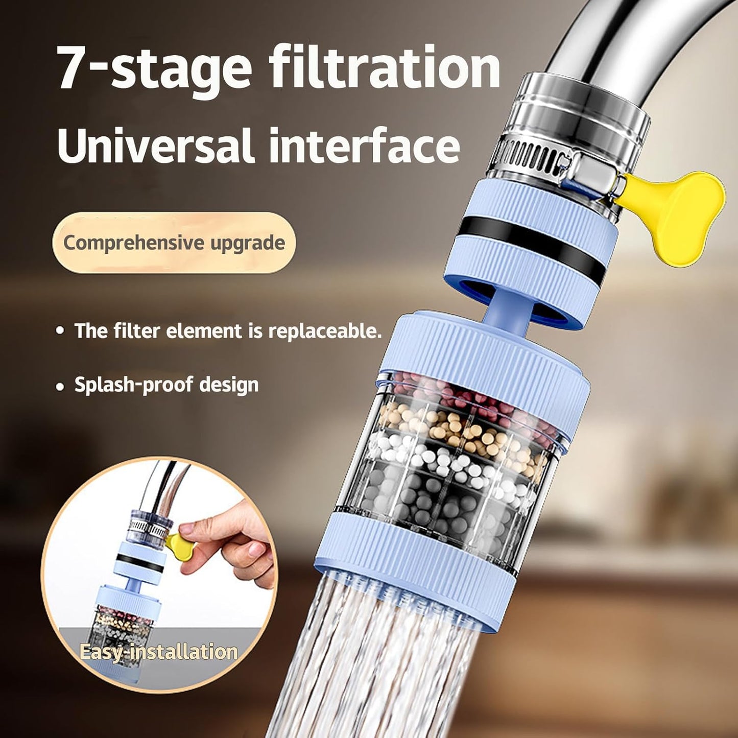 3 Pack Water Faucet Filter Universal (15-32mm Round)