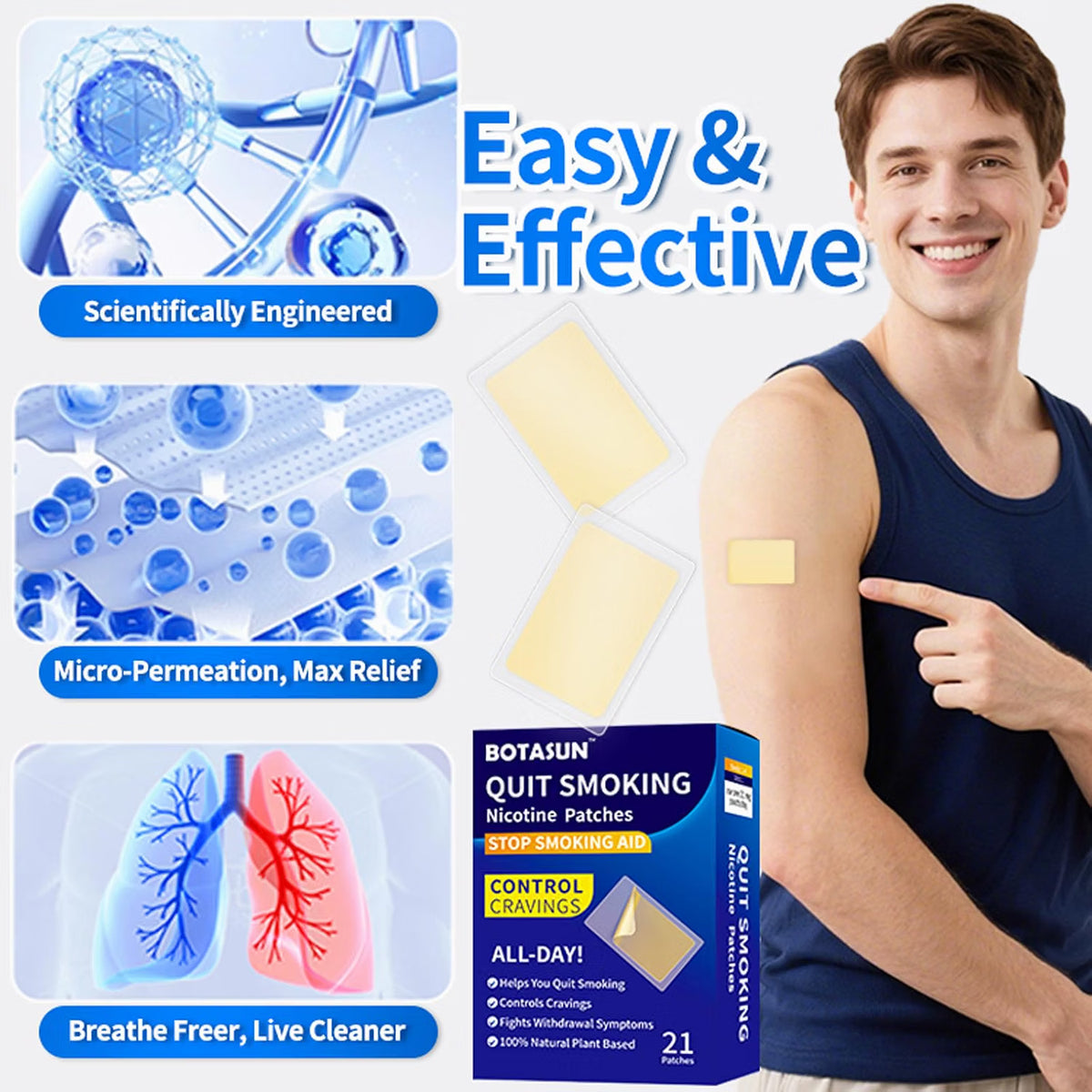Quit-Smoking Nicotine Patches – 21 Count