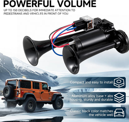 Dual-Trumpet Electric Air Horn