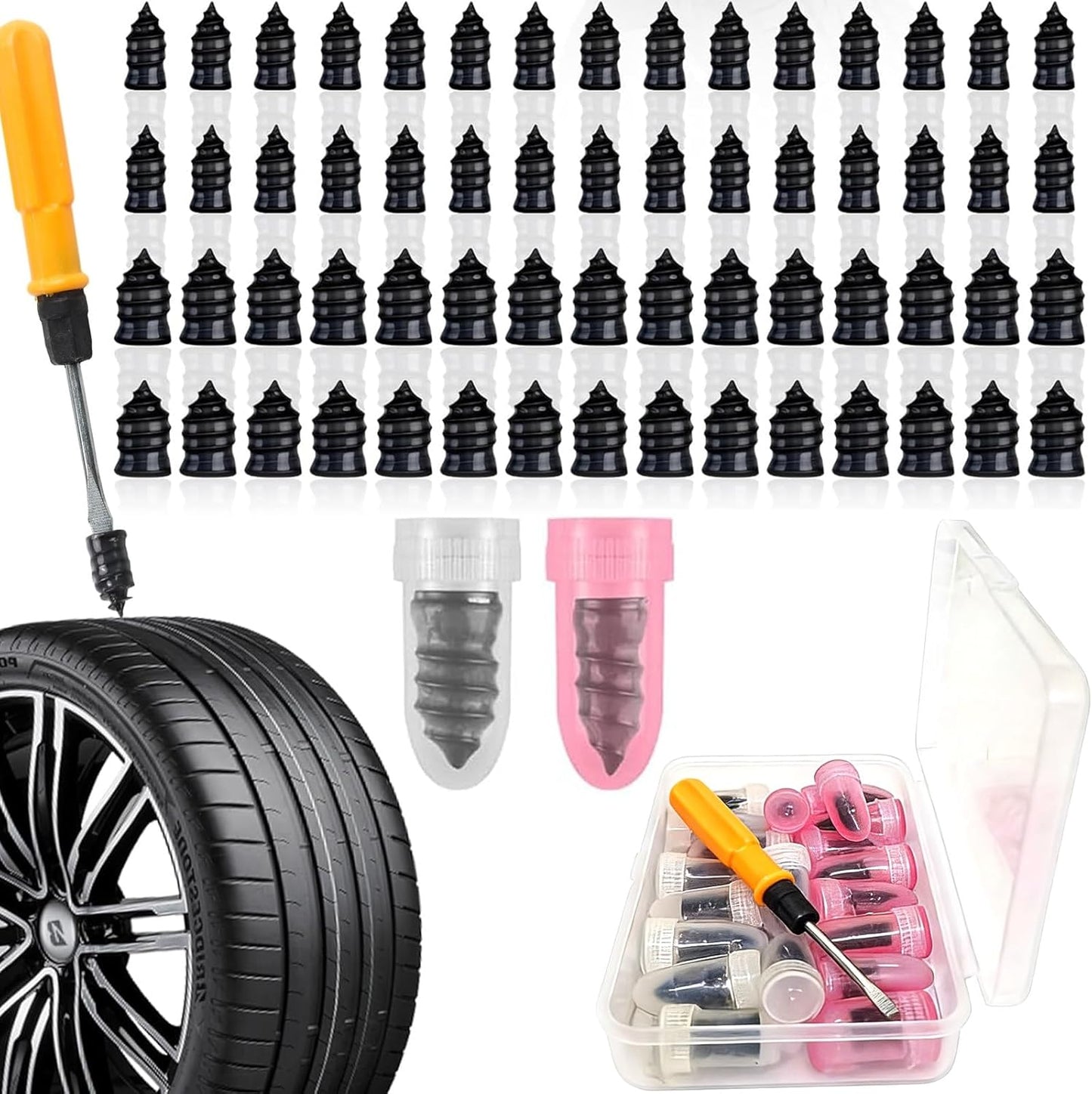 100-Piece Tyre Repair Kit. Tyre Repair Screw Plugs.