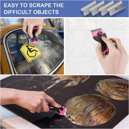 Pink Multi-Surface Scraper Tool Kit with 20 Blades