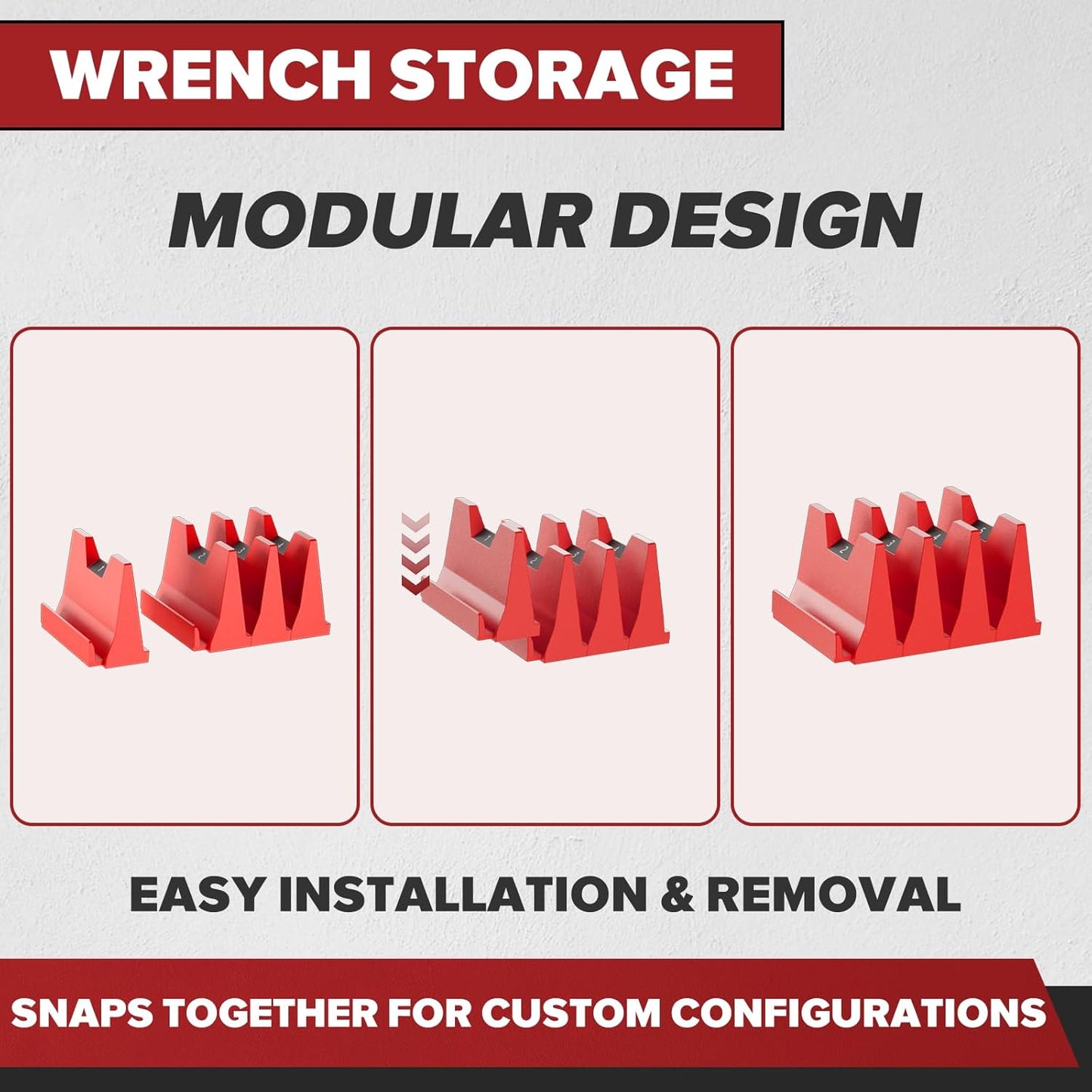 40PCS Modular Wrench Organizer Wrench Holder