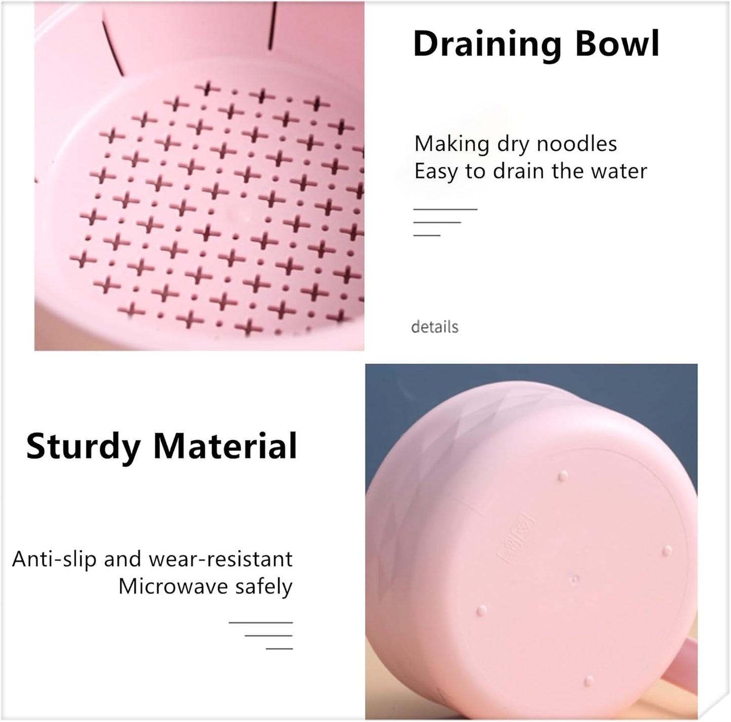 Eco-Friendly 3-in-1 Microwave Ramen Bowl Set with Chopsticks & Strainer