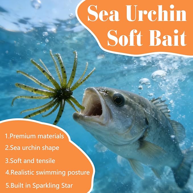 Floating Sea Urchin Soft Lures 6 Pack Set