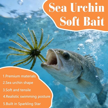 Floating Sea Urchin Soft Lures 6 Pack Set