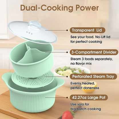 Large Divided Silicone Microwave Steamer