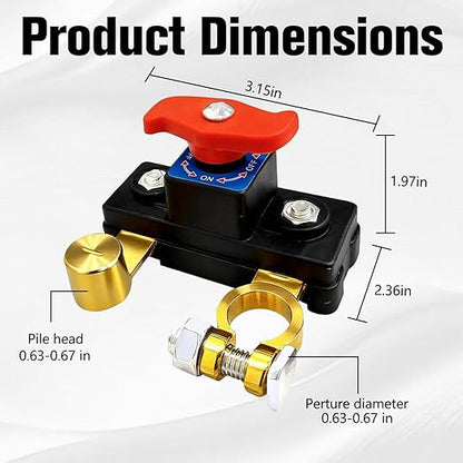 2Pcs Car Battery Cut Off Switch