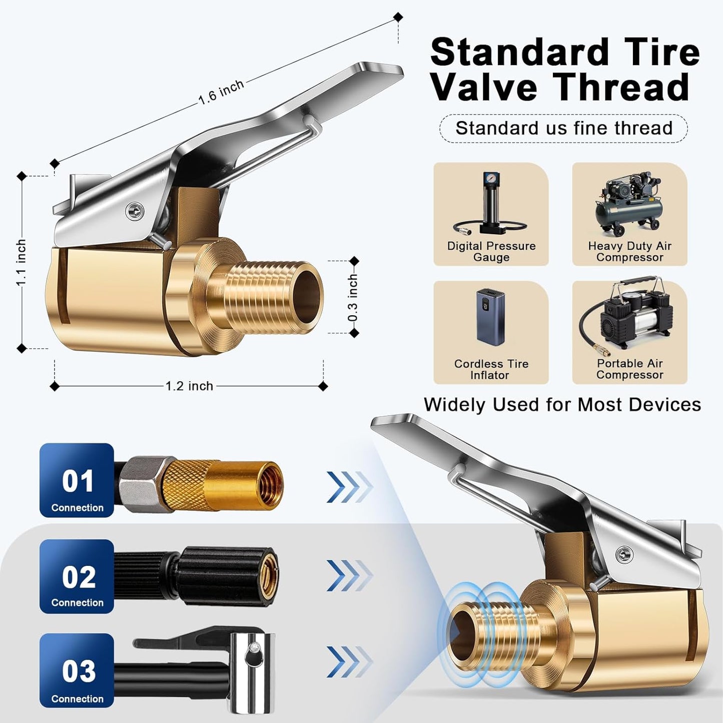 4-Pack Premium Air Chuck Quick Connect