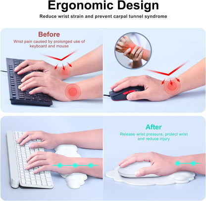 Cloud Ergonomic Keyboard & Mouse Wrist Rest Set