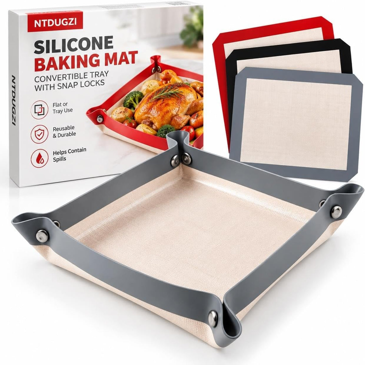 Snap-Lock Silicone Oven Liner Mat