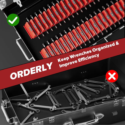 40PCS Modular Wrench Organizer Wrench Holder