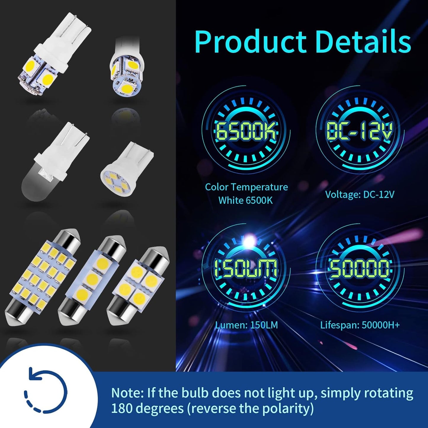 42 Pieces Universal Interior Car Lights