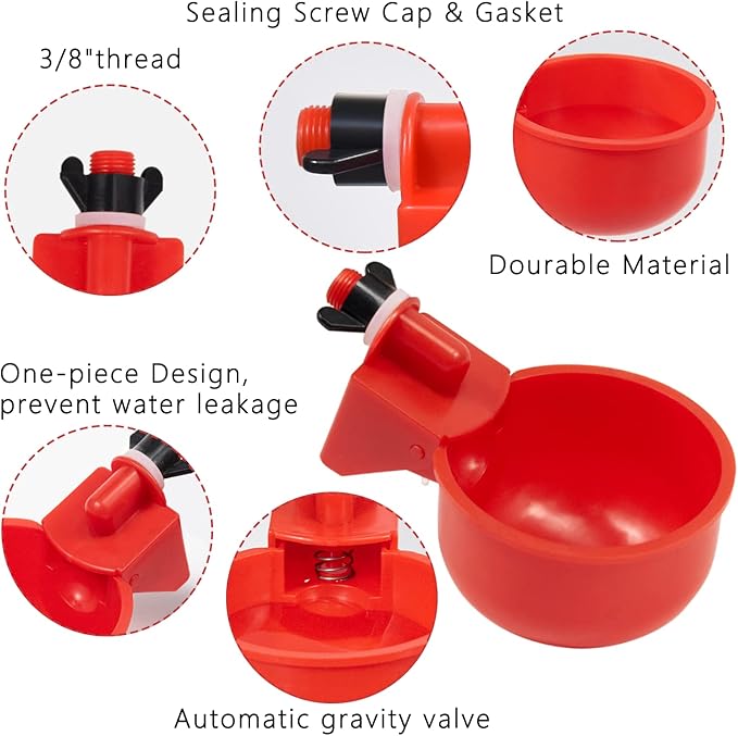Automatic Chicken Waterer Cups 5 Pack