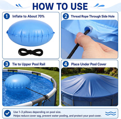 Inflatable Pool Cover Air Pillow with Two 3 m Tie Ropes