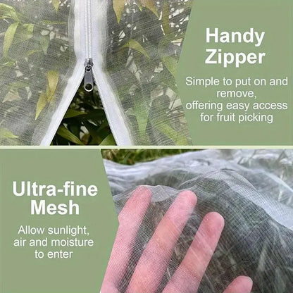 Fruit Tree Netting Cover with Zipper and Drawstring