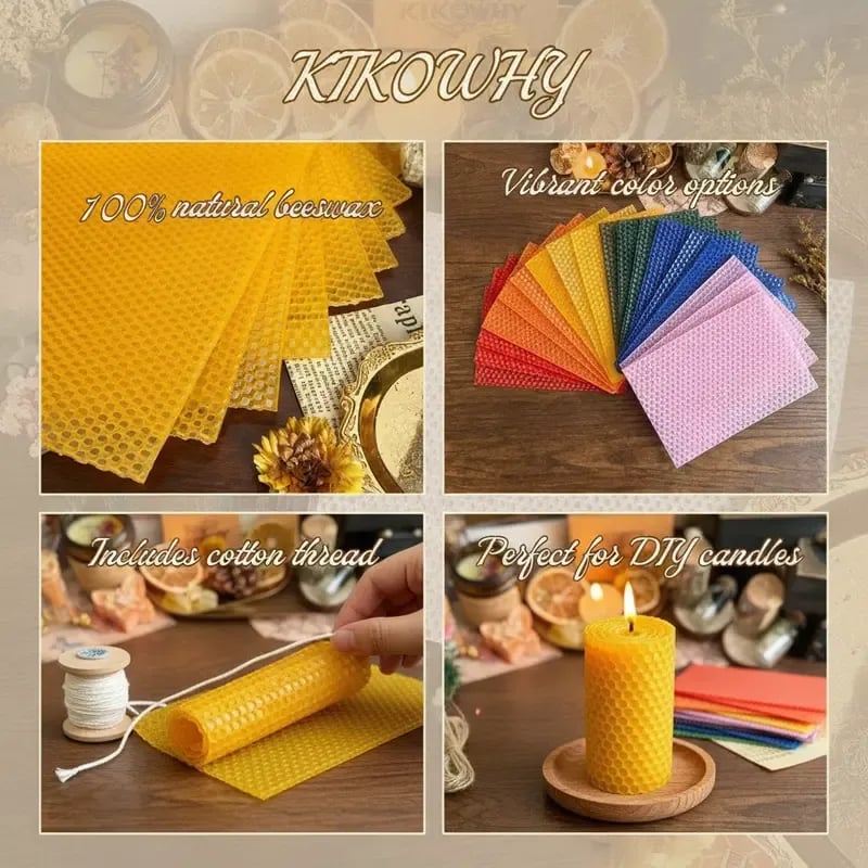 DIY Beeswax Candle Rolling Kit — 12 Colors