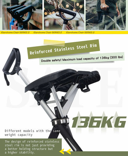Elarohome S2 | 2-in-1 Portable Folding Seat & Walking Stick