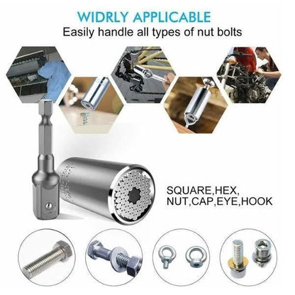 Universal Socket and Extension Rod Set for 9–27 mm Fasteners