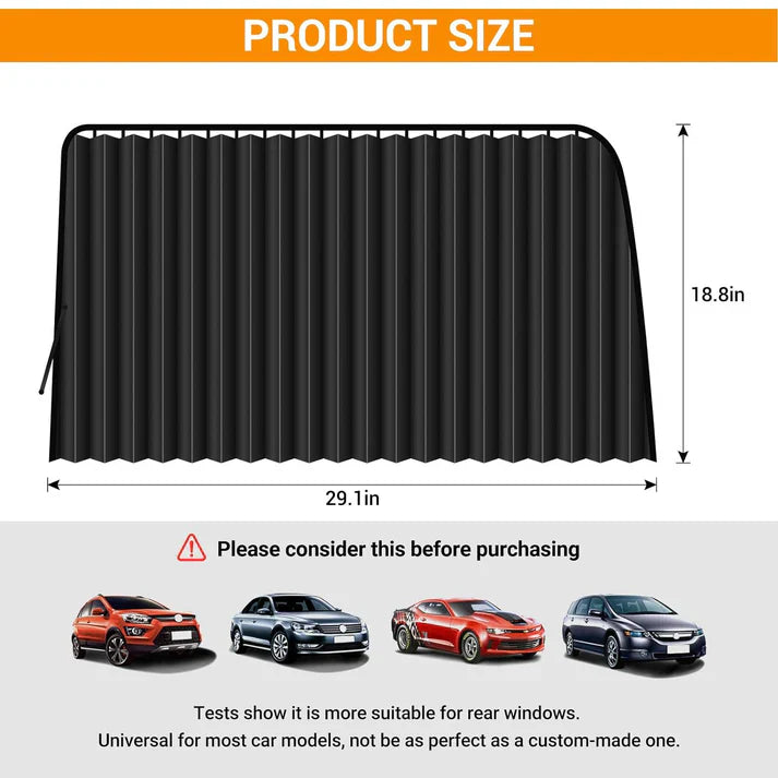 Magnetic Car Curtains For All Car Windows 4 Pack Set