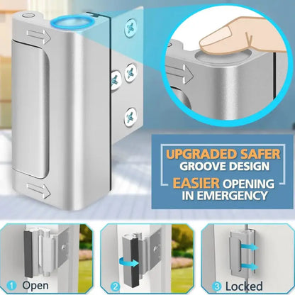 Metal Door Security Latch in Silver or Black