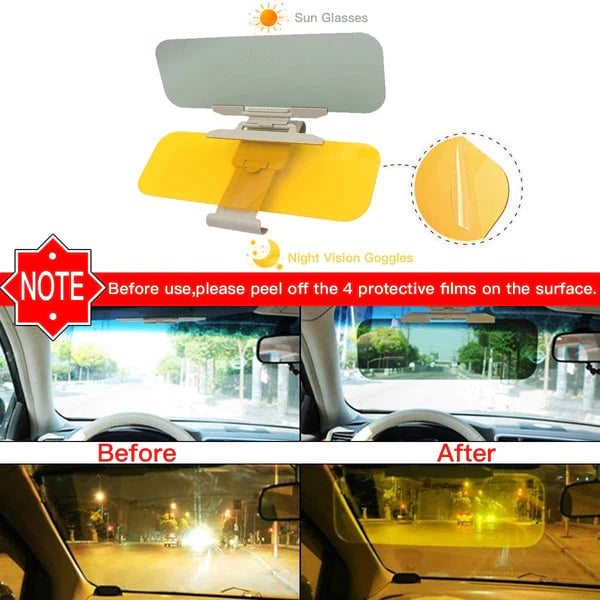 2 in 1 Day & Night Driving Anti Glare Sun Visor