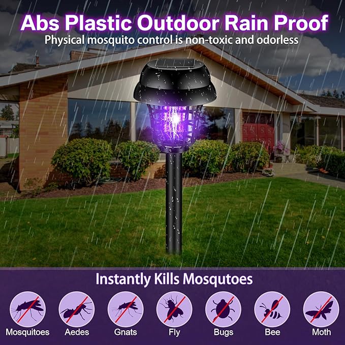 Solar Powered Stake Mosquito Killer Lamp 2 Pack