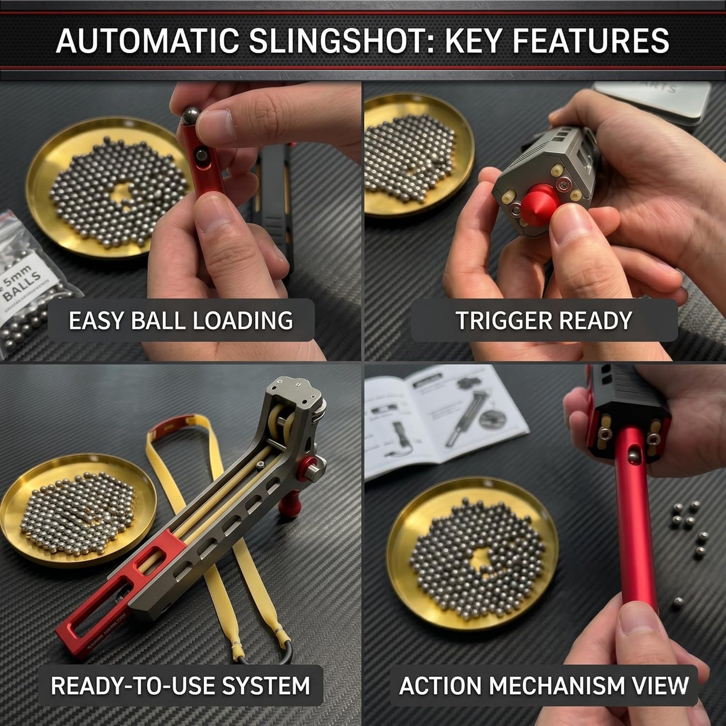 High Precision Outdoor Press-Load Rapid-Fire Slingshot