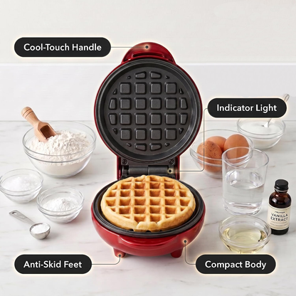 Compact Mini Waffle Maker for Small Breakfasts, US Plug