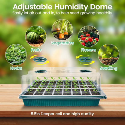 2-Pack Seed Starter Tray with Grow Light