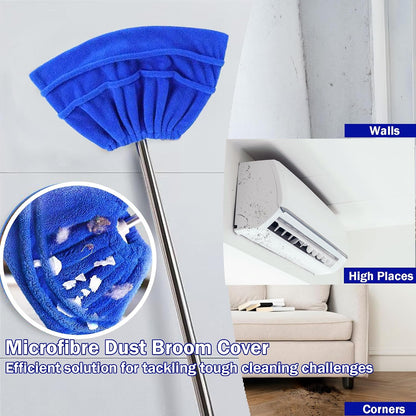 Reusable Drawstring Microfiber Broom Covers for Dusting, 10-Pack