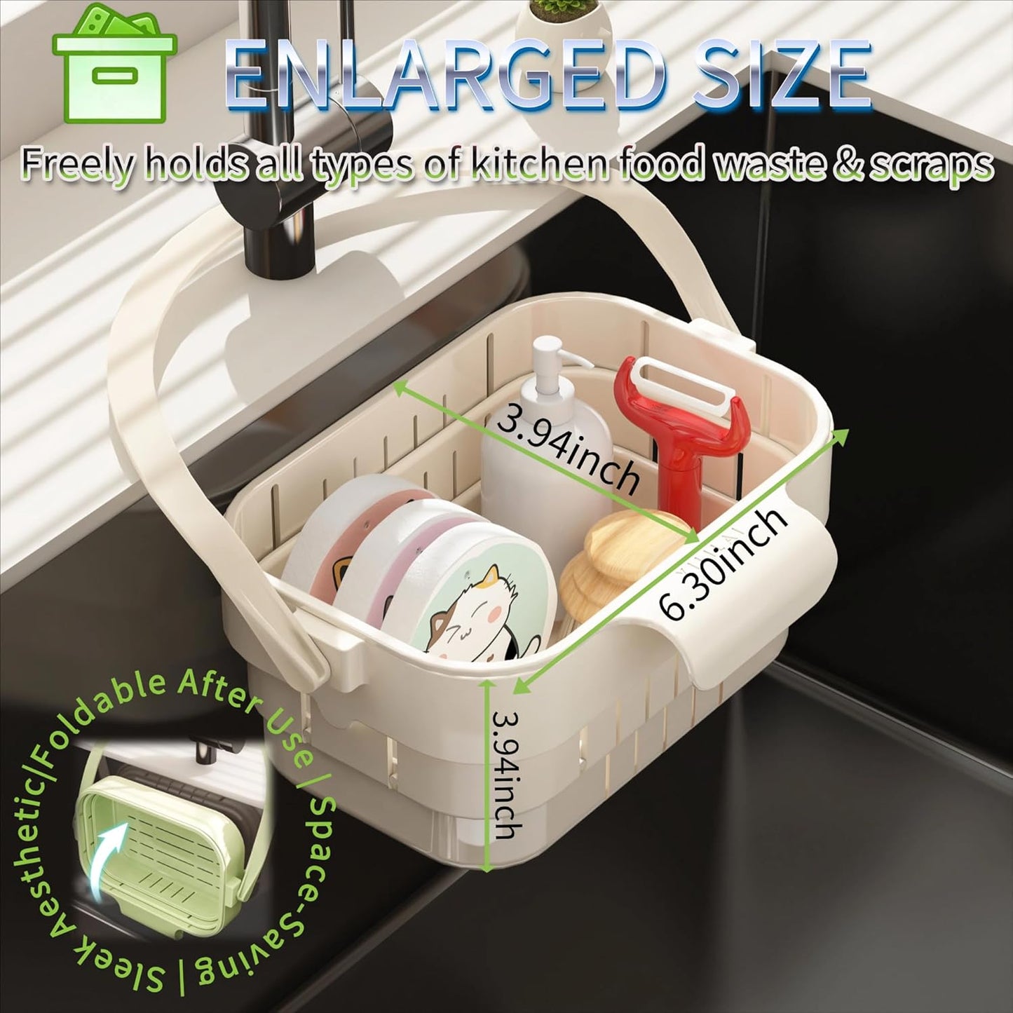 Foldable Kitchen Sink Strainer-2 PCS