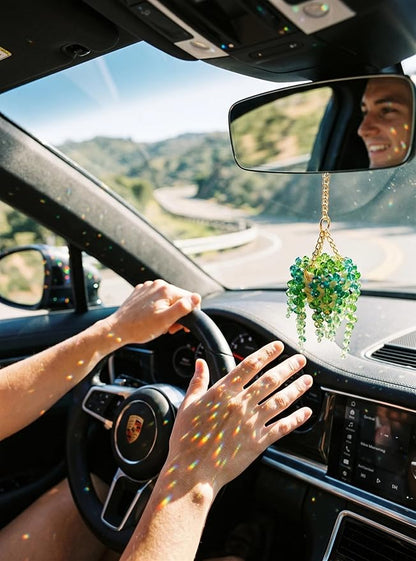 Sun-Kissed Beaded Succulent Car Charm