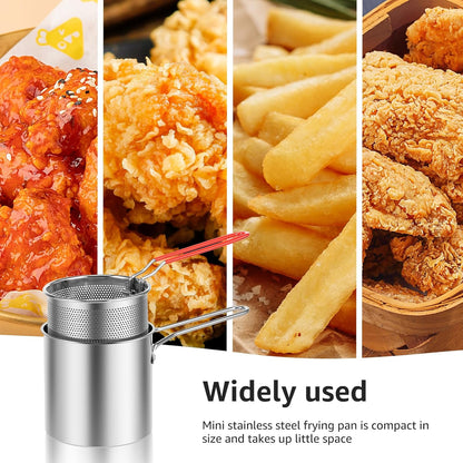 5-Piece Stainless Steel Mini Deep Fryer Set