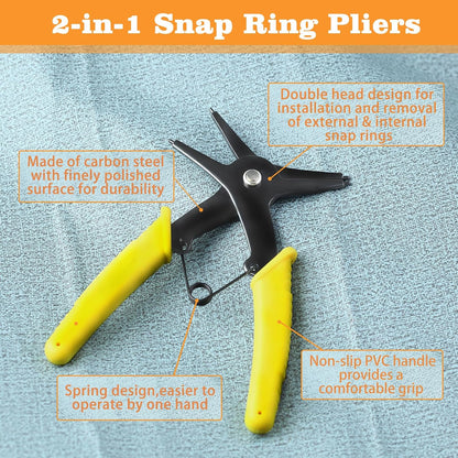 2-in-1 Internal and External Snap Ring Pliers