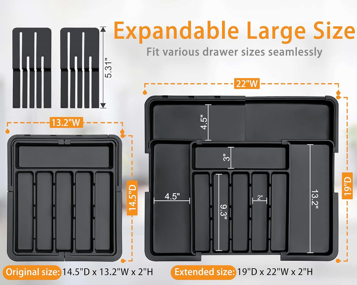 Expandable Large Kitchen Drawer Organizer