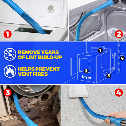 Dryer Vent Cleaner Attachment 🧺 (Upgraded Sets)