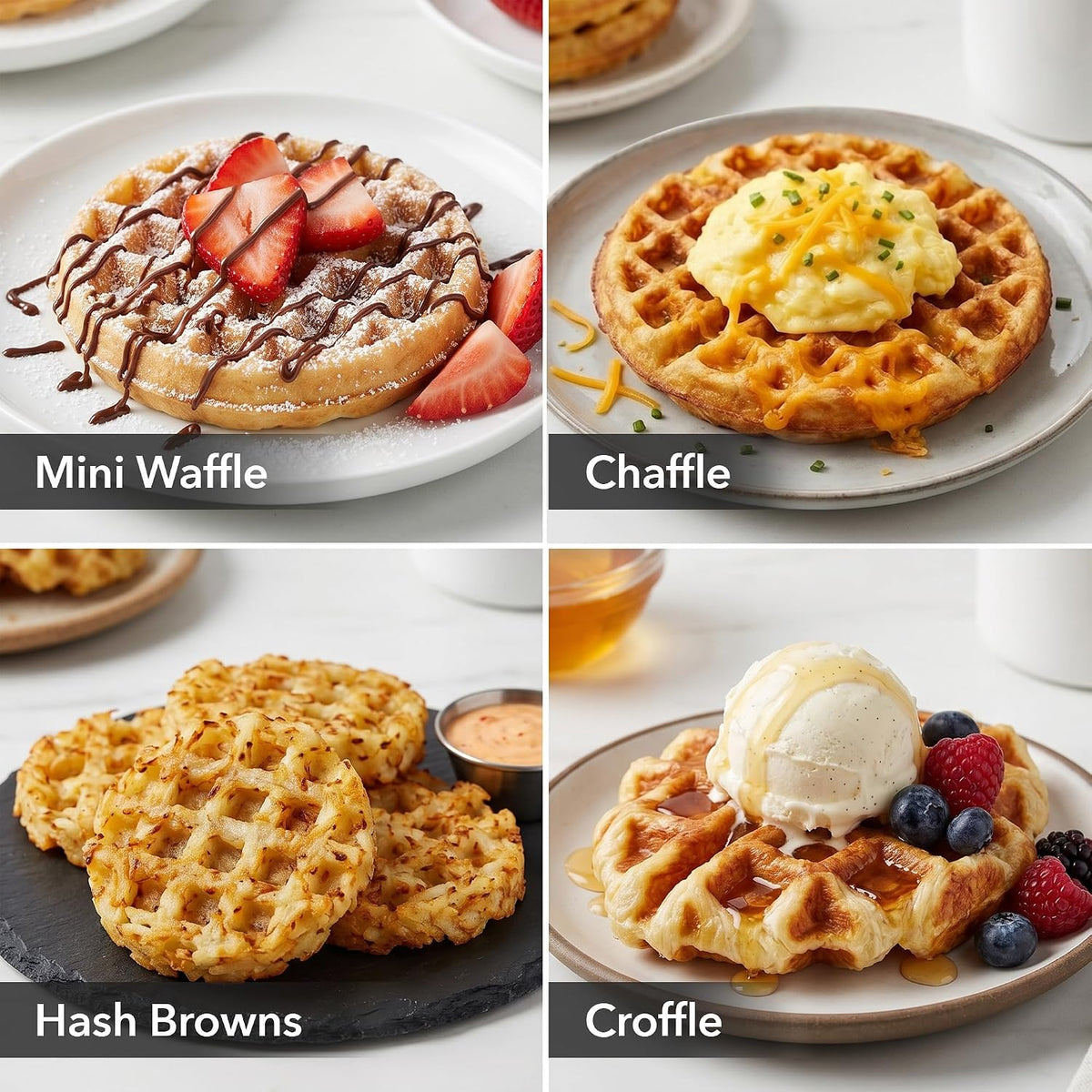 Compact Mini Waffle Maker for Small Breakfasts, US Plug